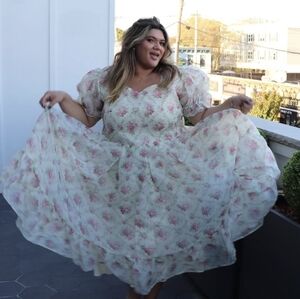 Jessakae Amelia Floral Puff Sleeve Dress 3X